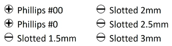 Chart - Pomona Electronics ESDSET6 ESD Safe Screwdriver Set